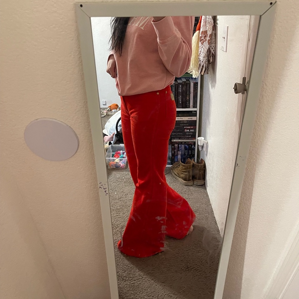 Wrangler Women's Bright Red Corduroy Flare Jeans